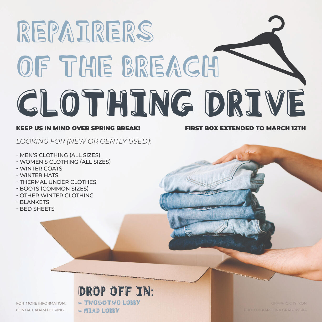 Instagram Poster for MIAD&#39;s Clothing Drive